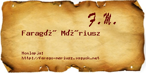 Faragó Máriusz névjegykártya